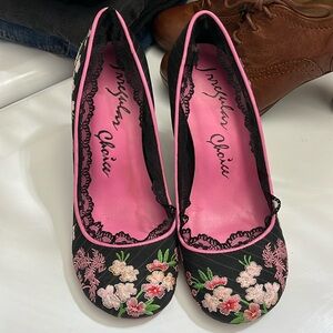 Irregular choice heels laced trim